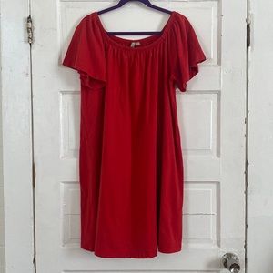 Bright red tshirt dress